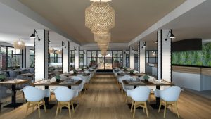iluminación comedor hotel